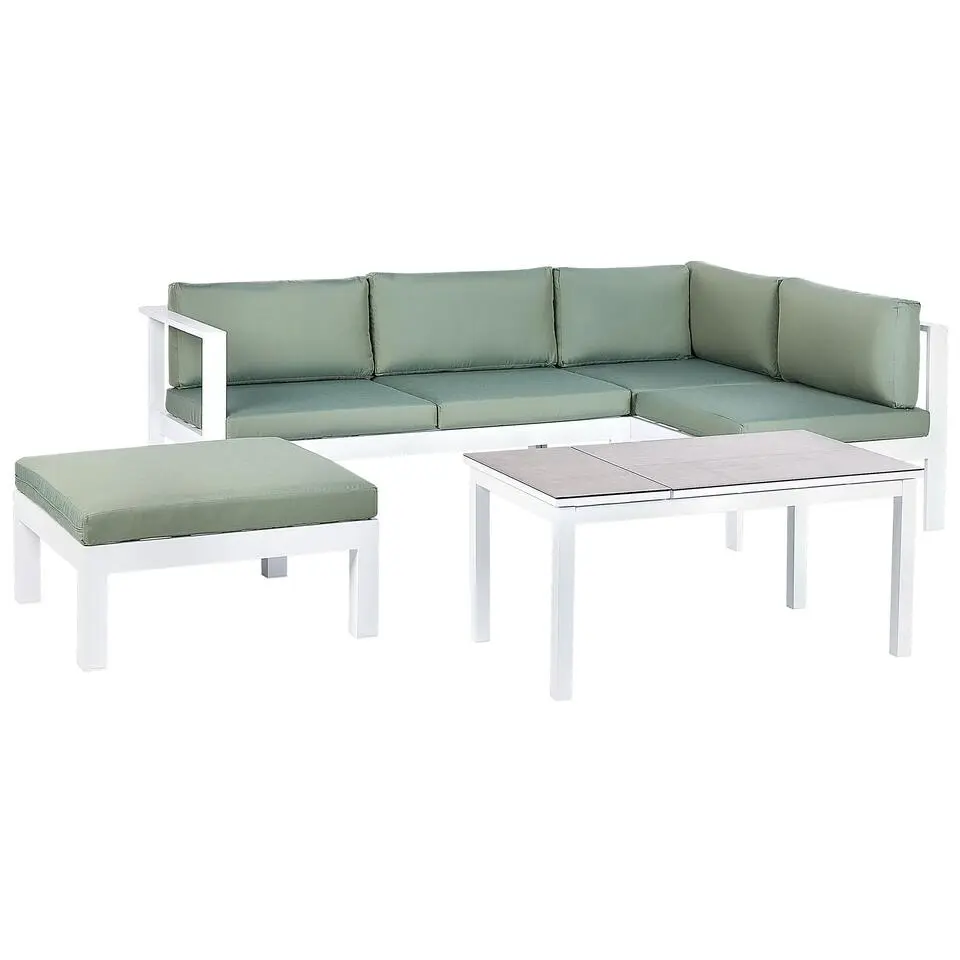 MESSINA - Loungeset voor 5 - Wit/Groen - Aluminium