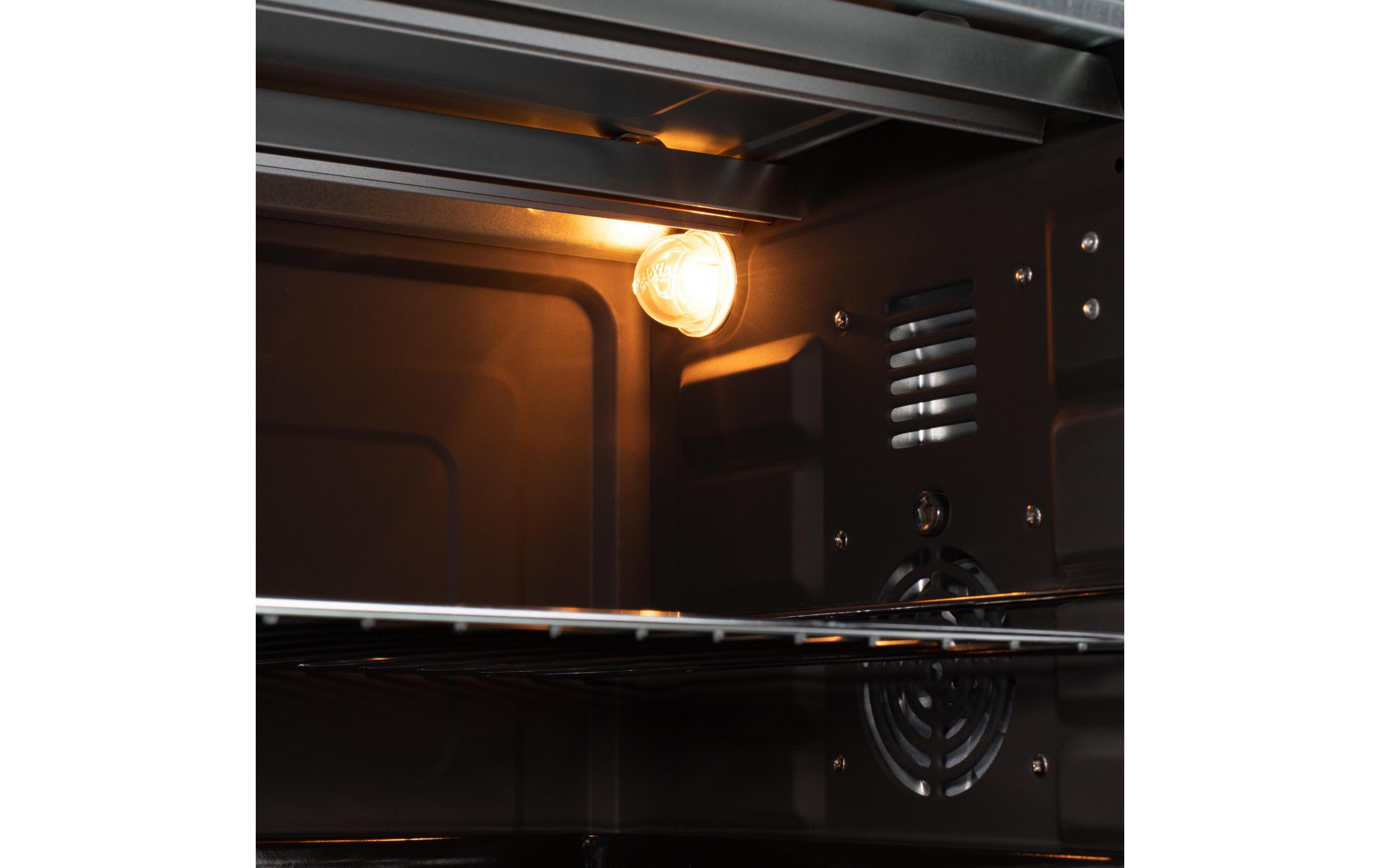 Backofen Deluxe 45 l, Schwarz<br>Kompakter Konvektionsbackofen mit Grill- und Auftaufunktion