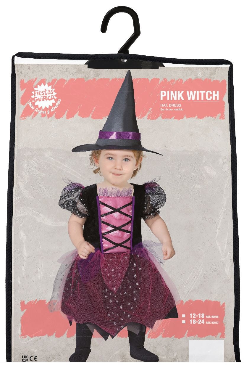 Roze heks Halloween Kostuum Baby