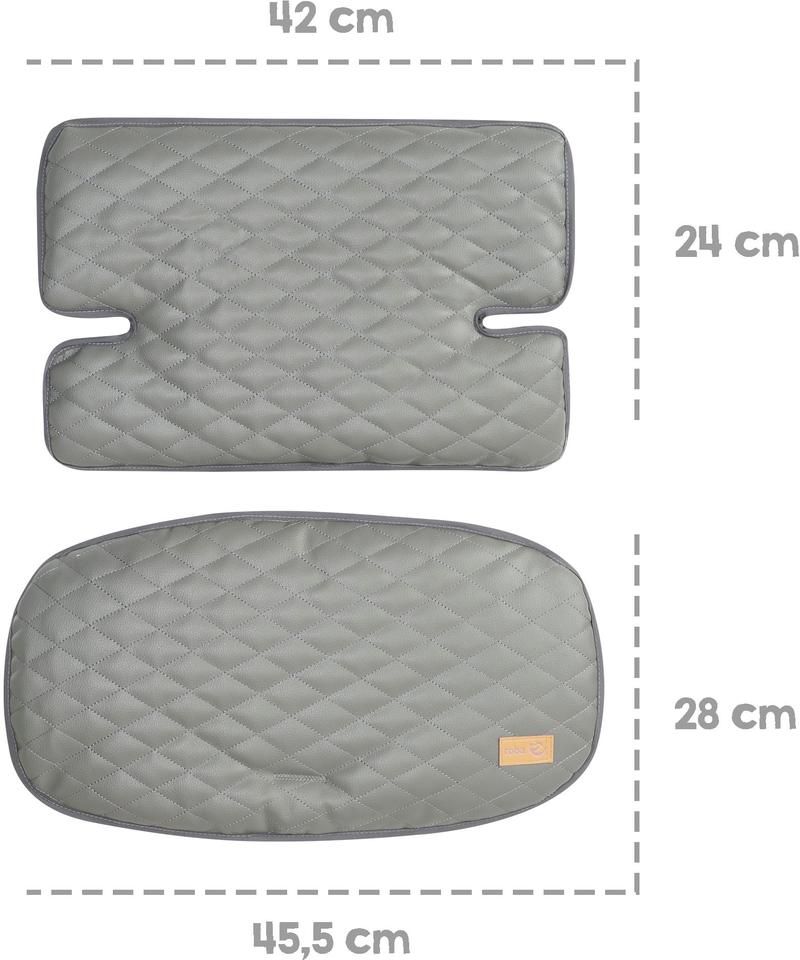 roba® Sitzverkleinerer »Sit Up Luxe, stone gesteppt, 2-teilig« 2 Stk. tlg.