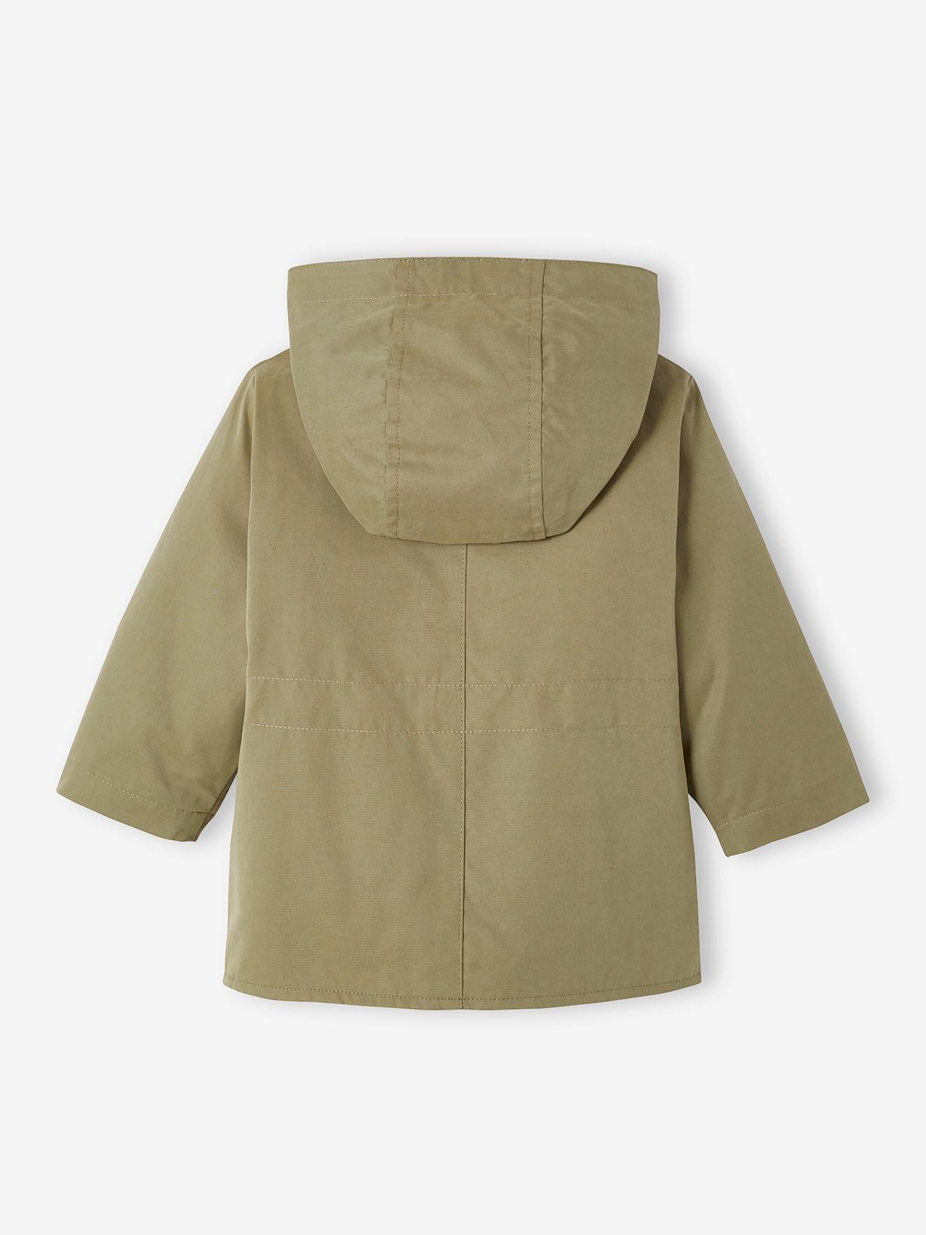 Parka 3 em 1 com jaqueta removível para bebê, cáqui