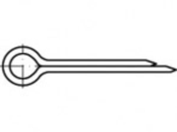 TOOLCRAFT ISO 1234 stål galvaniseret splinter mål: 13 x 71 71 mm 25 stk