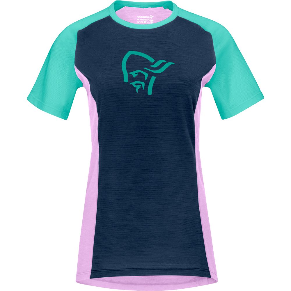 Norrona Fjørå Wool T-Shirt Damen indigo night violet tulle