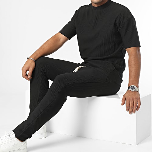 Ensemble Tee Shirt Et Pantalon Jogging Noir