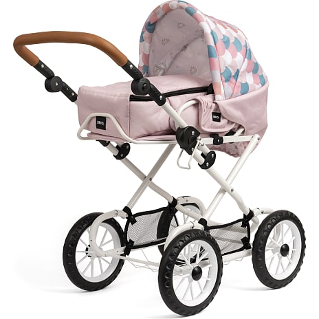 BRIO Kombi dukkevogn, dråbemønster, pink
