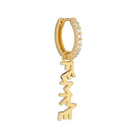 The Earring Shop Femme Huggie Creol, Guld