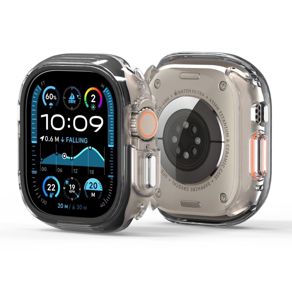 Apple Watch Ultra 2 / Ultra (49mm) Gummi Bumper Hülle mit Galvanisiertem Rahmen - Schwarz