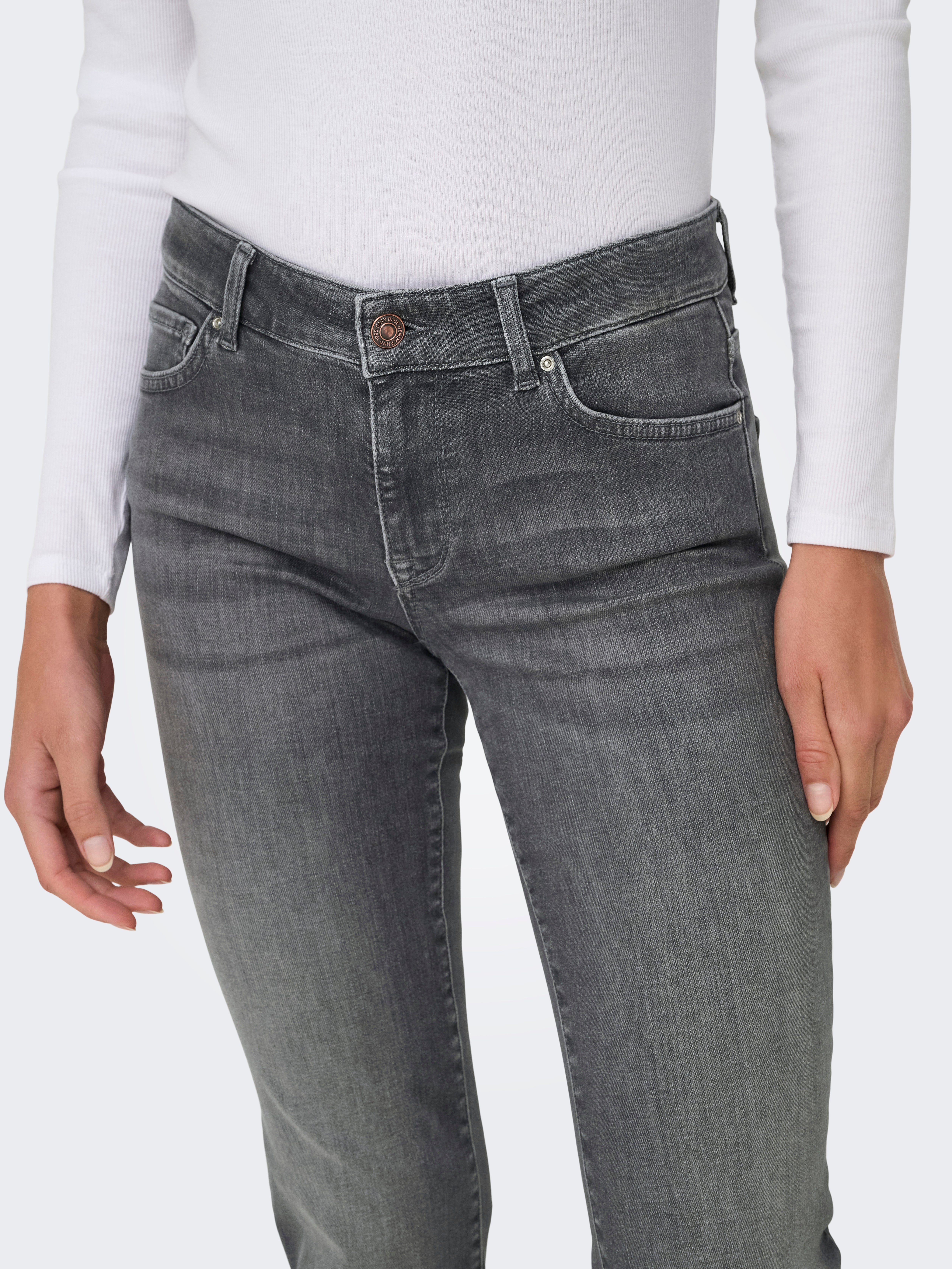 ONLALICIA Mittlere Taille Normal geschnitten Jeans Medium Grey Denim