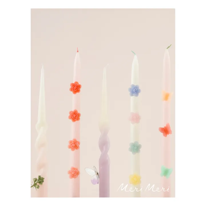 Meri Meri Bougies Fleurs - set de 2 | Pastel