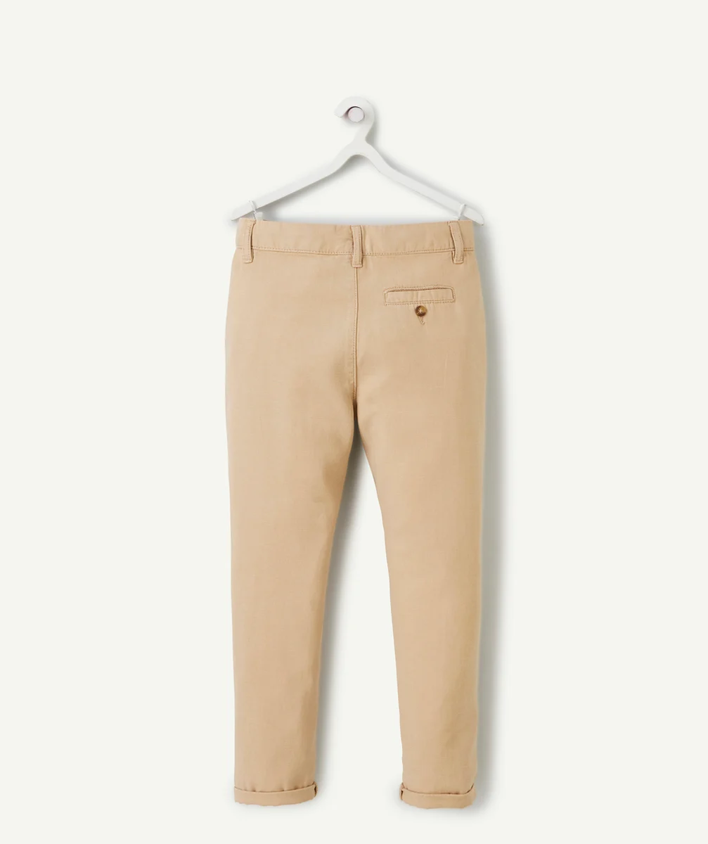 pantalon chino garçon en viscose responsable beige