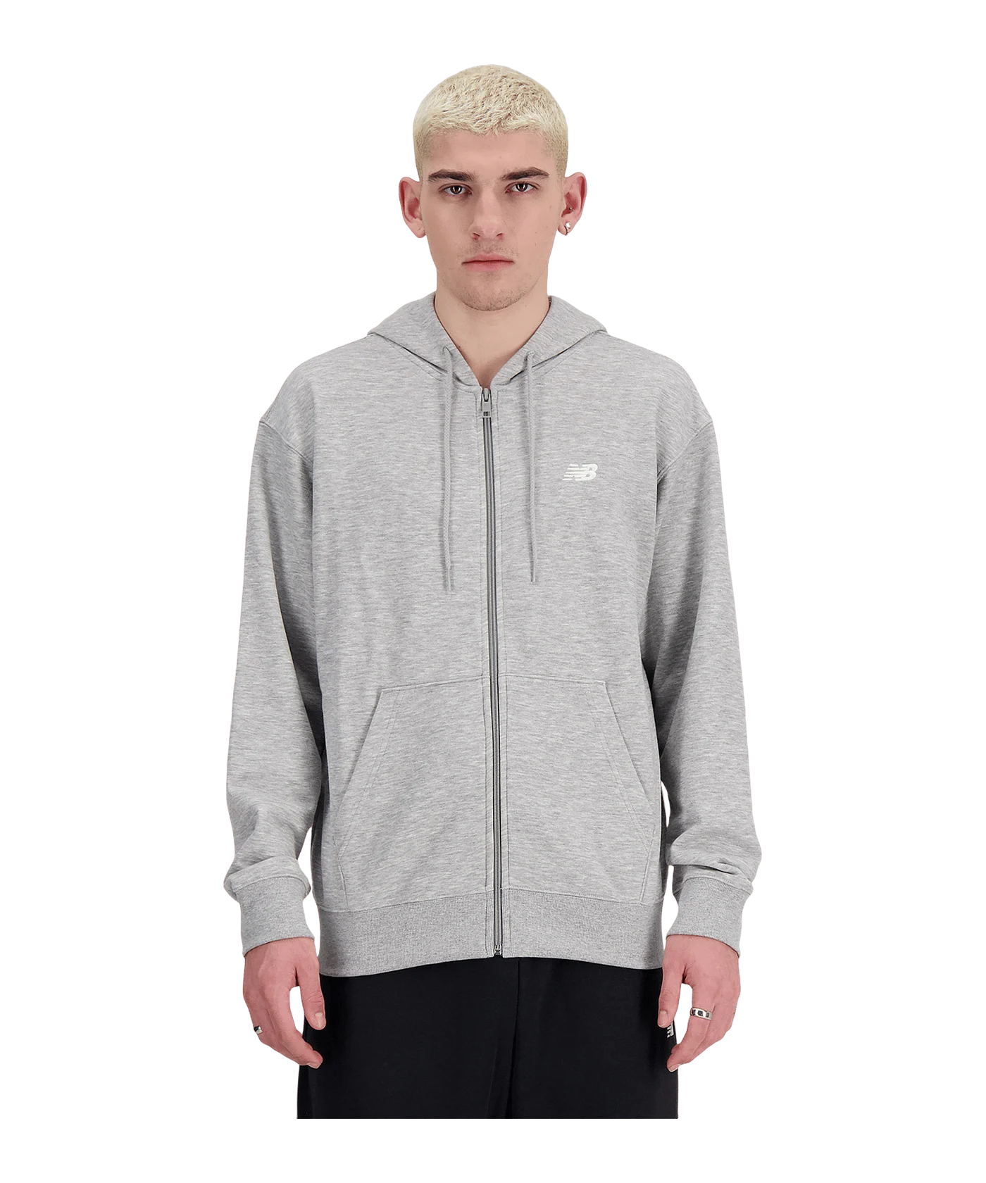 New Balance Sport Essentials Logo Fleece Jacke Grau FAG