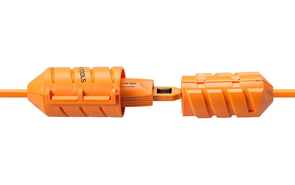 JerkStopper Extension Lock OrangeSchützt die sensiblen Verbindungen und Anschlüsse von Kabeln