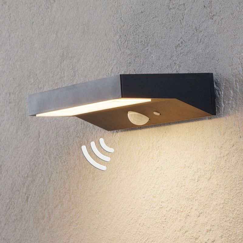 LED Wandlamp Maresia - Donkergrijs - Zonne-energie - Met Sensor