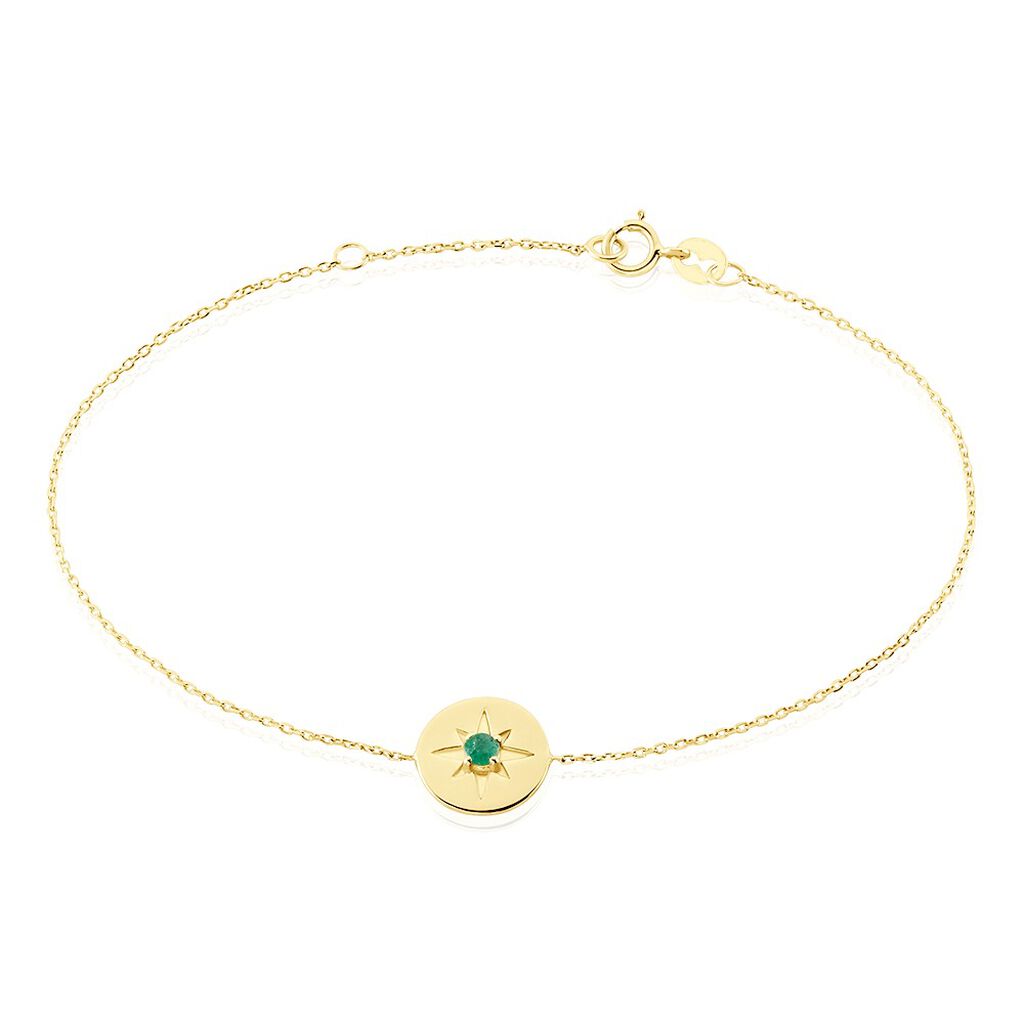 Bracelet Melchior Or Jaune Emeraude