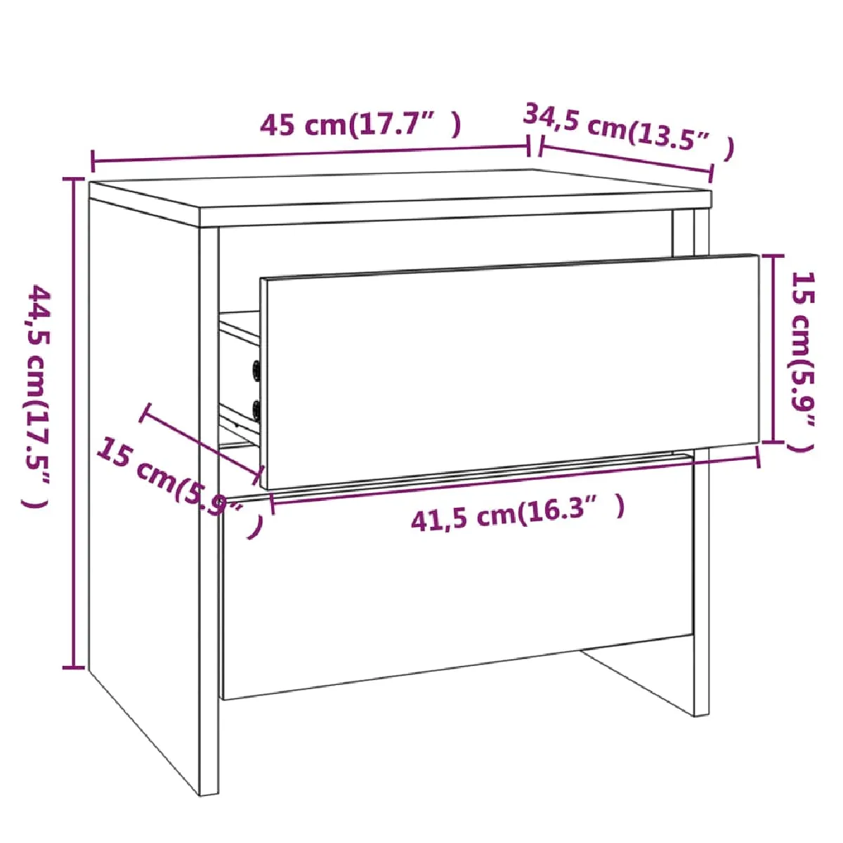 Vidaxl Tables de Chevet - Sonoma Gris