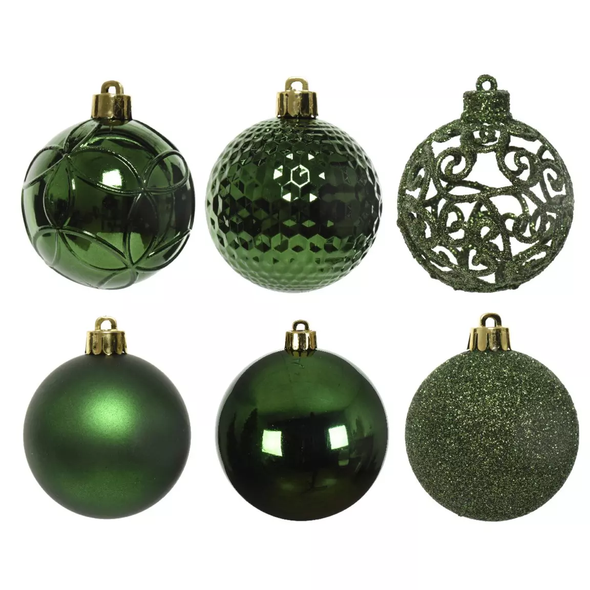 Lot de 37 boules de Noël (D60 mm) Alpine Mix Vert sapin