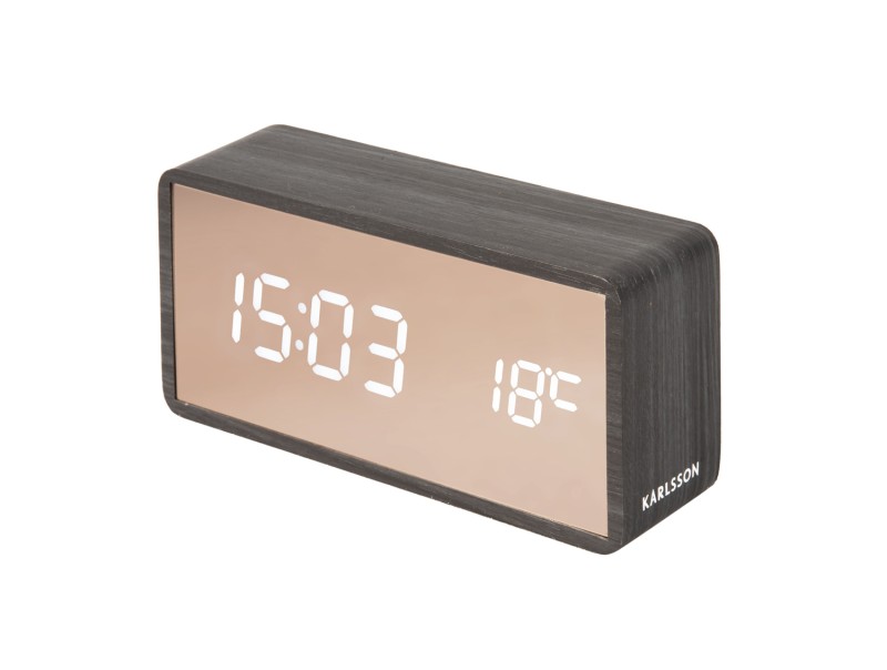 Alarm Clock Copper Mirror LED KA5878BK Black