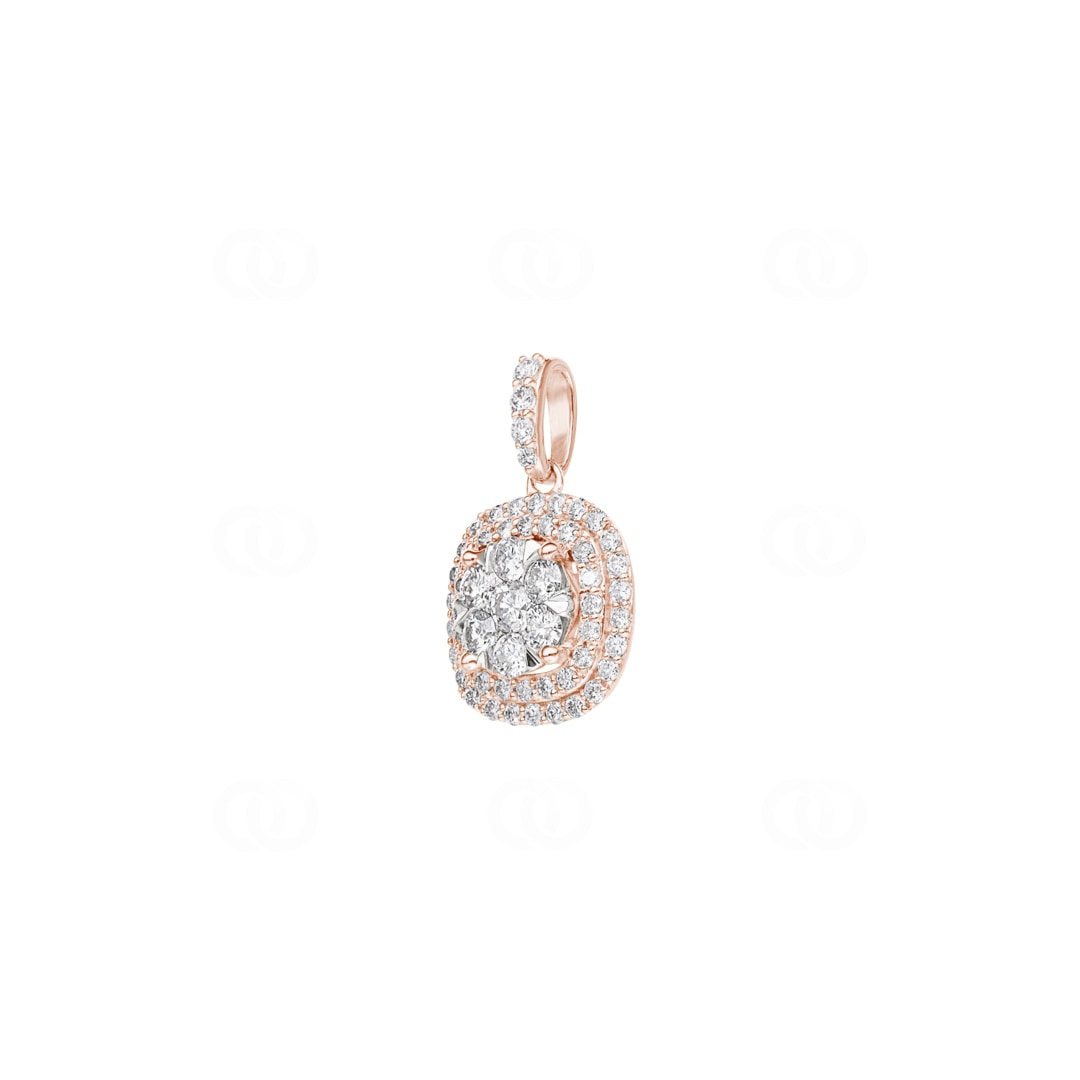 0.75 Karat Halo Diamantanhänger 750/18 K Roségold
