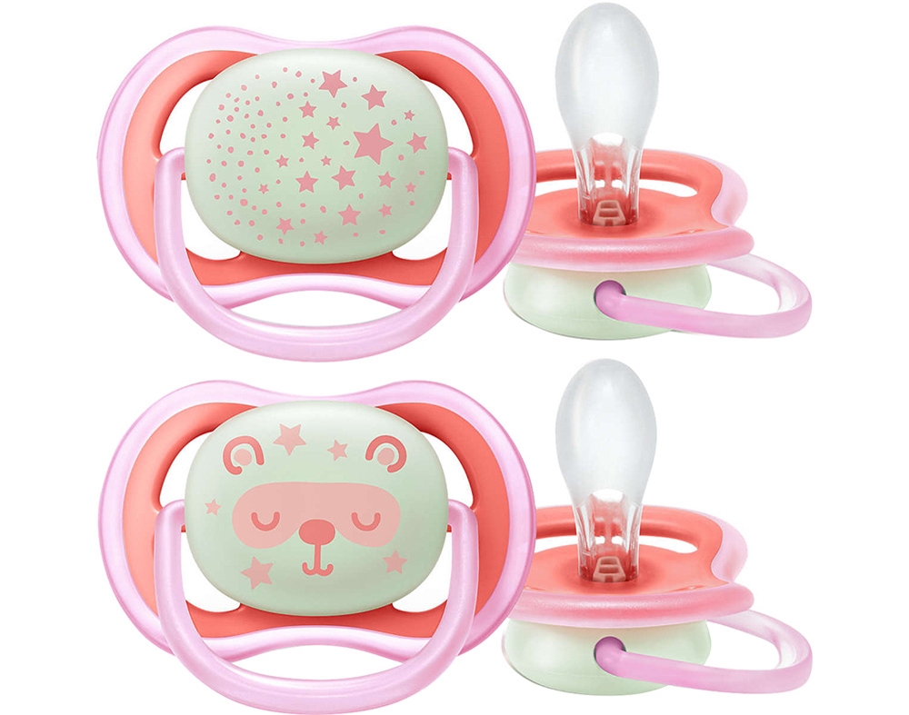 CHUPETA AVENT ULTRA AIR NOITE ROSA 6-18MESES 2UN
