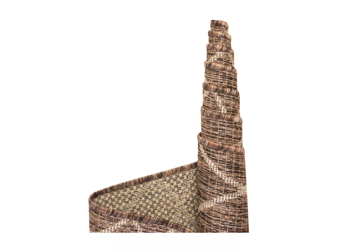 Tapis d'Extérieur - 183x122 - Marron - Tulum Geometrical