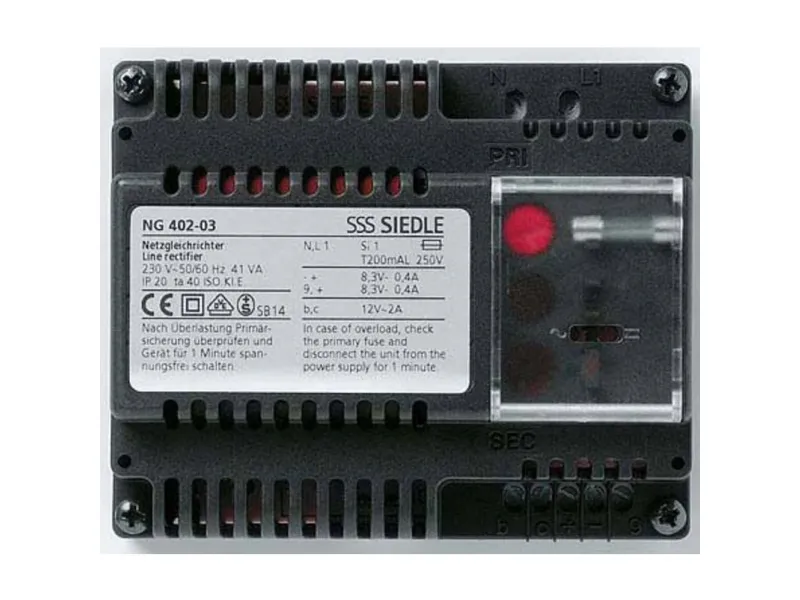 Siedle NG 402-03, Sort, Siedle, 200 mA, CE, 107 mm, 60 mm