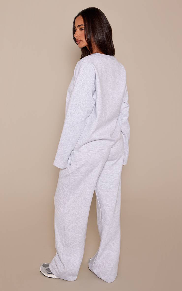 Gris Cendré Jogging Petite Taille Haute À Cordon Et Jambes Larges
