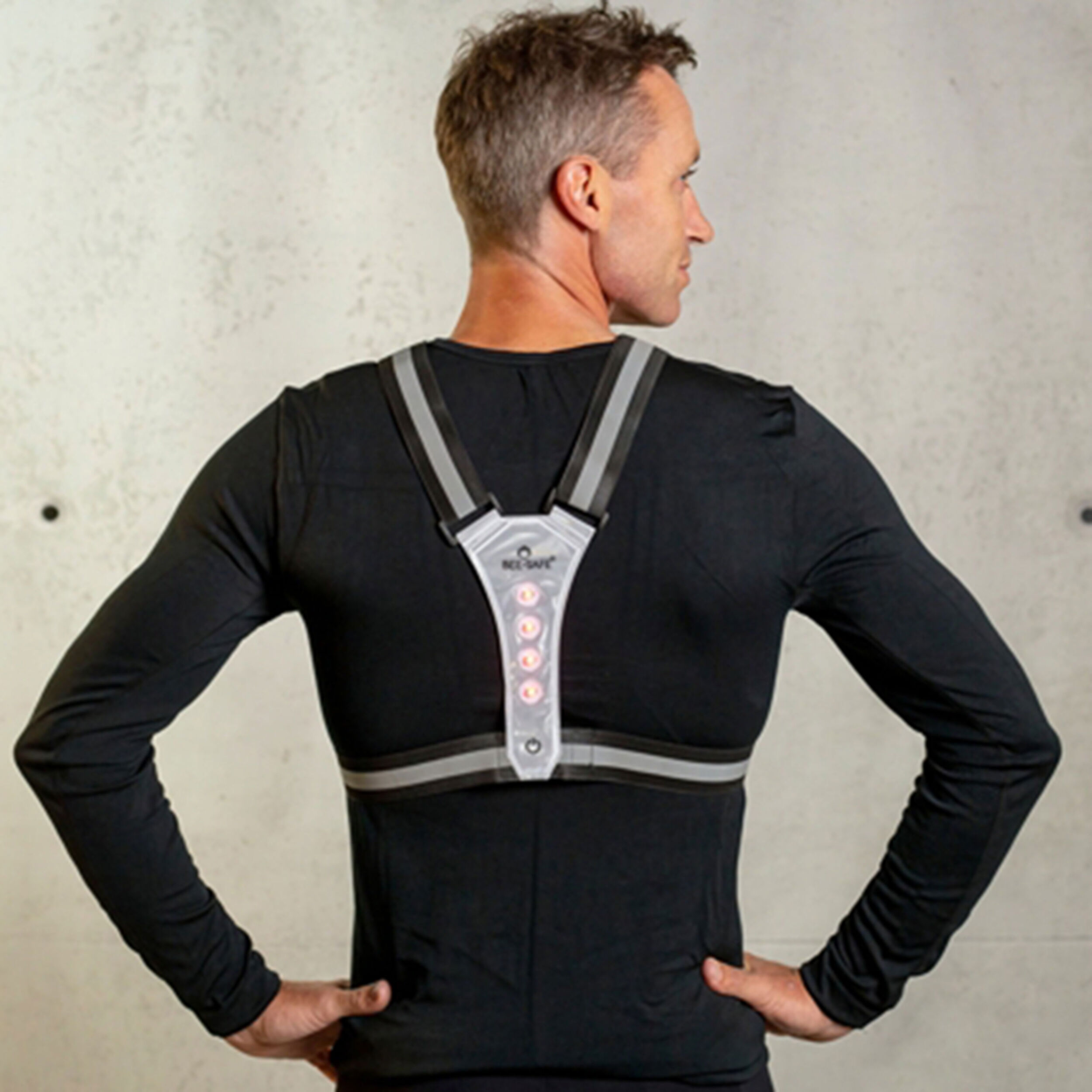 Bee-Safe Led Harness Phone Pocket Système D'éclairage - Argent