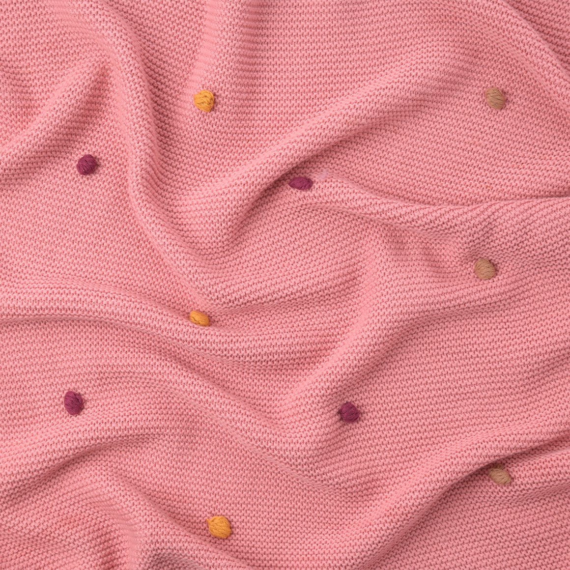 Topomini Strickdecke im Punkte-Look rosa