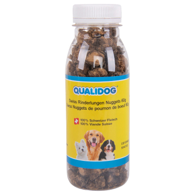 QUALIDOG Hundesnack Swiss Rinderlungen-Nuggets 60g