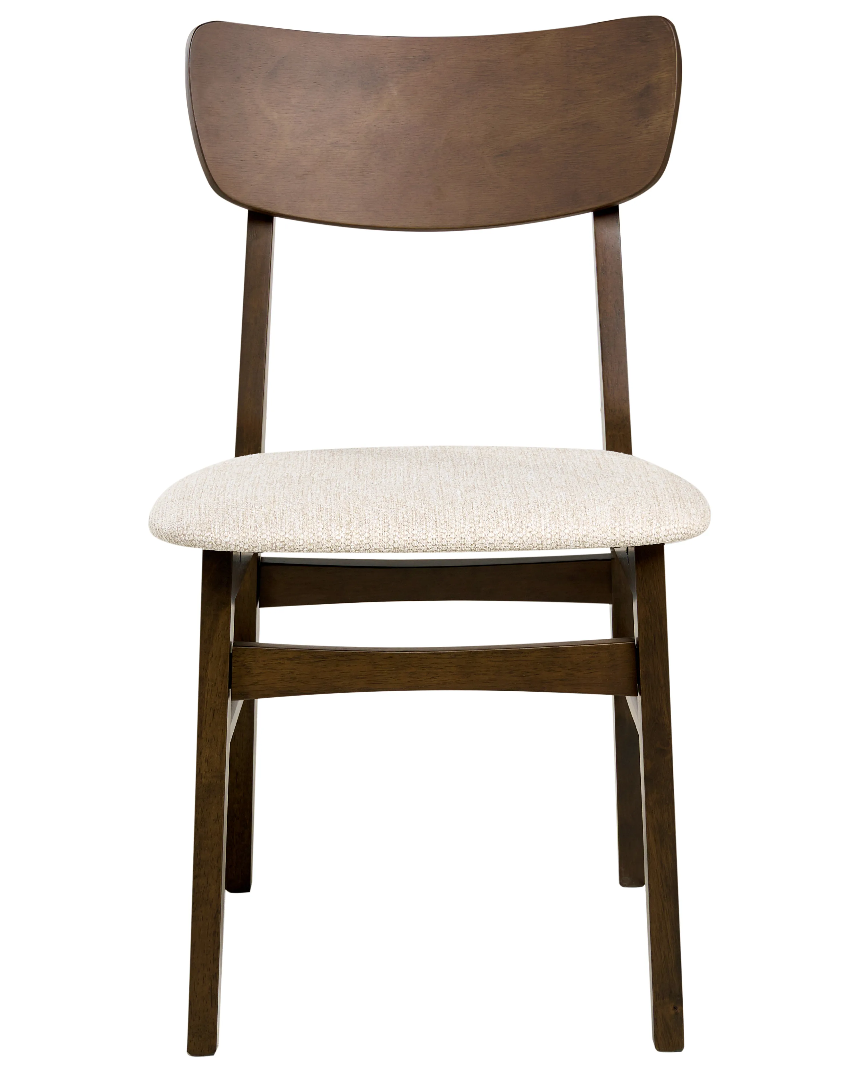 Set van 2 eetkamerstoelen ANOKA Hout Donkerbruin/beige