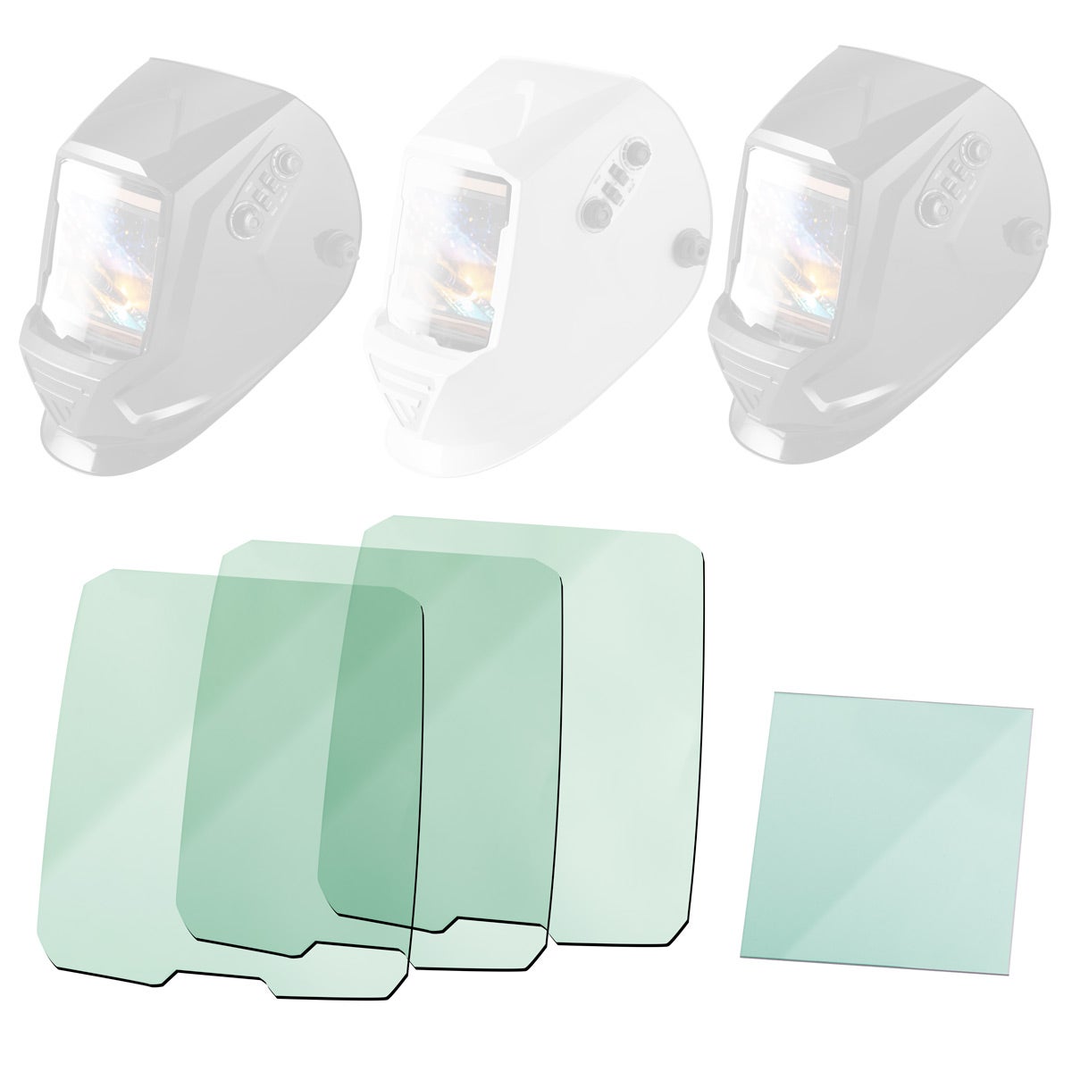 STAHLWERK Vervangende Lenzen, Set van 4, voor Lashelmen ST 990 XTC XB XW