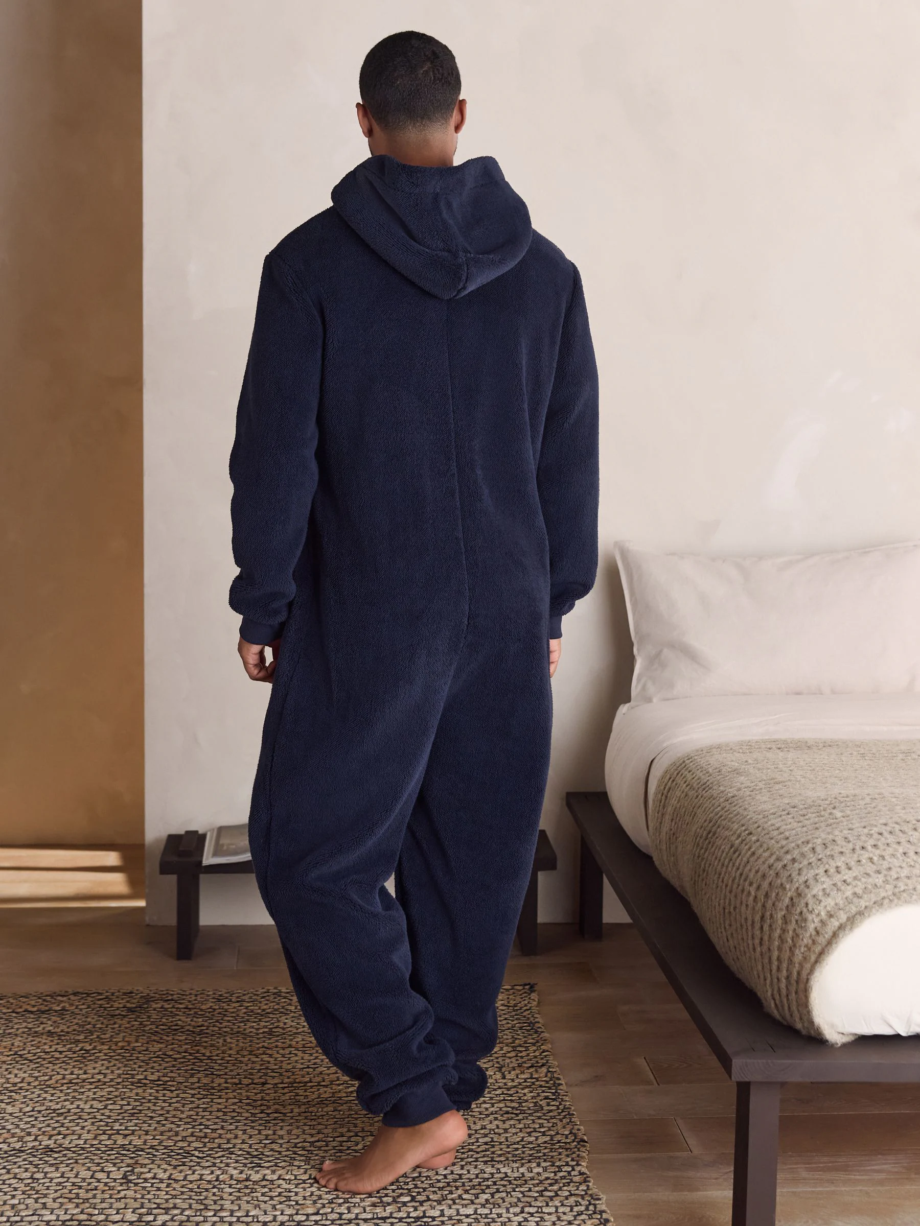 Donkerblauw - Borg Fleece Onesie