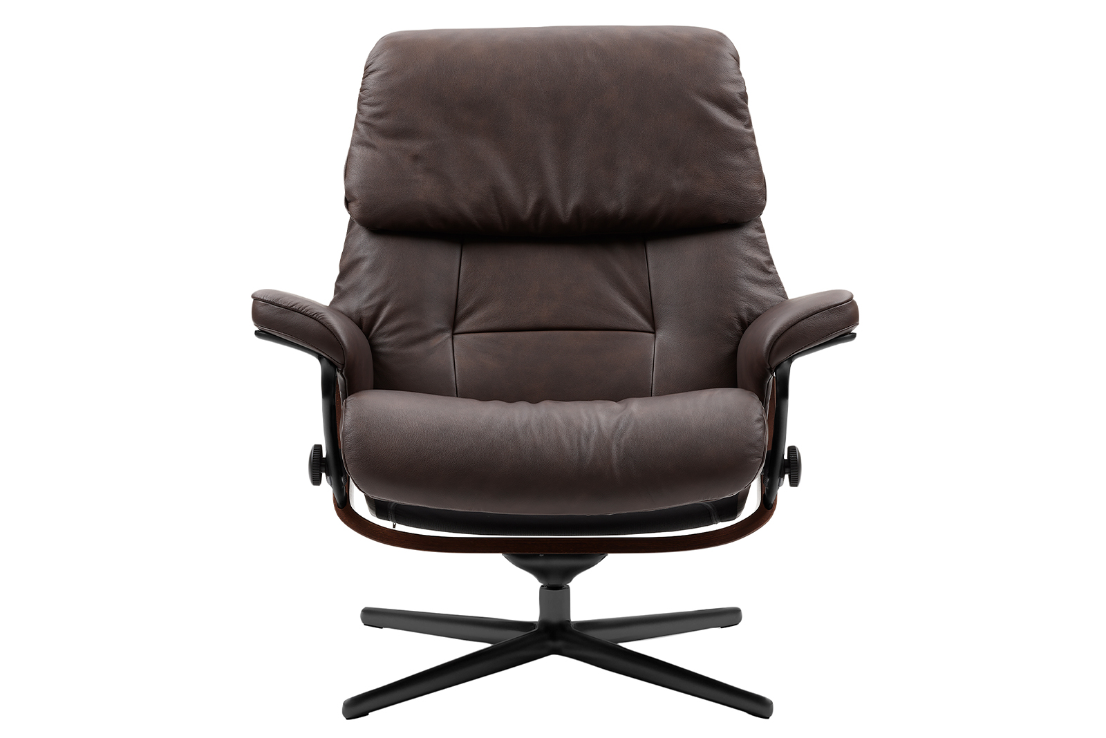 Ruby lenestol med krakk Hud Paloma Chocolate - Cross brunbeiset/sort