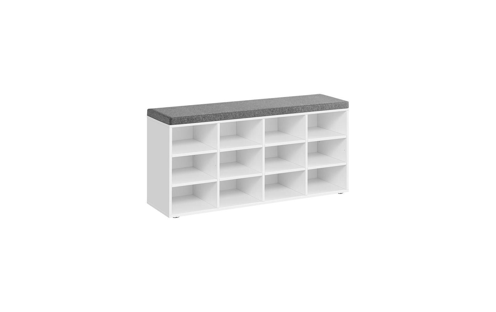 Schuhschrank mit Polster 104 x 48 cm, Grau/Weiss<br>Schuhorganizer