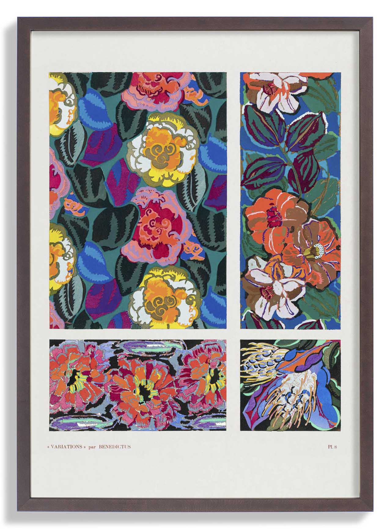 Vintage geometrische Blumenart -Deco -Muster, Variation 8 von Édouard Bénédictus