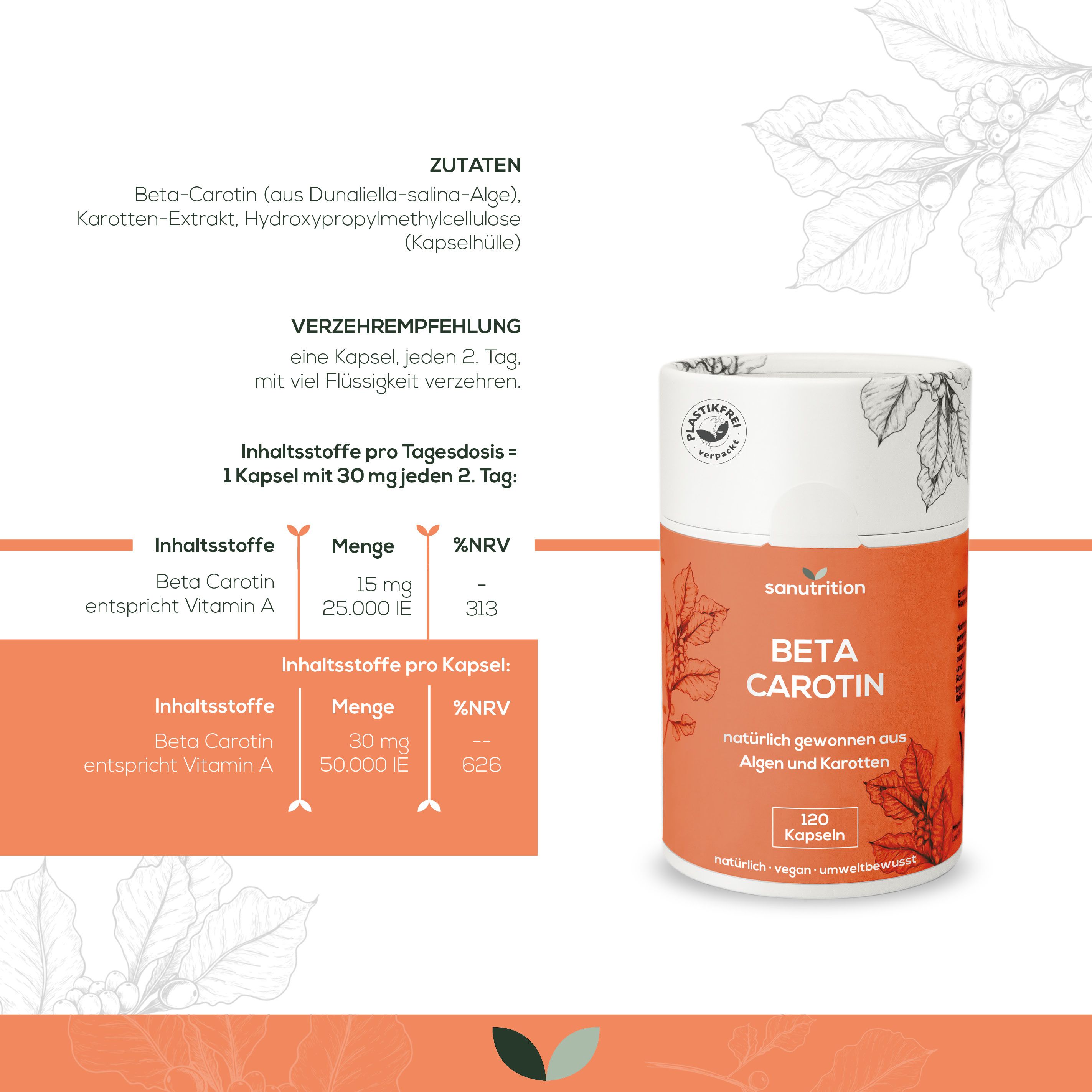 Sanutrition® - Beta Carotin 30 mg