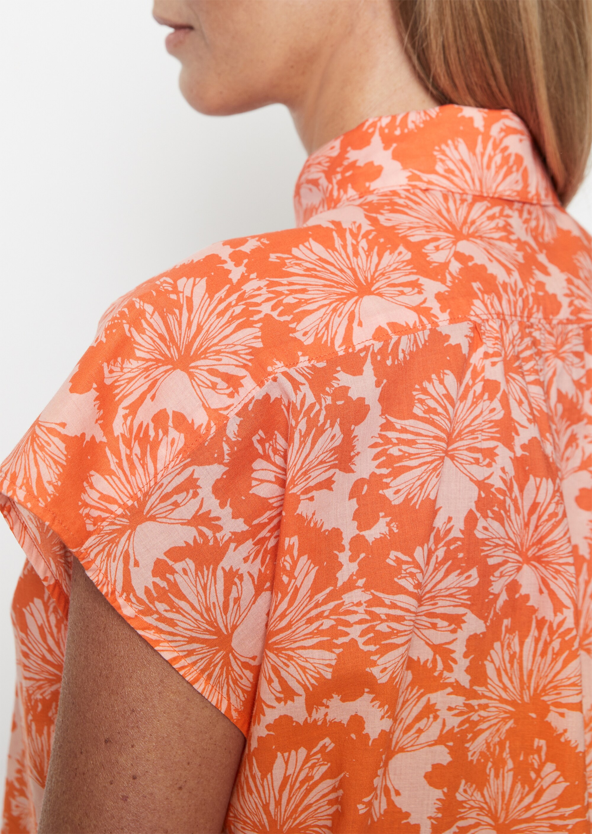 Kurzarm-Bluse regularaus Silky-Touch-Baumwolle
