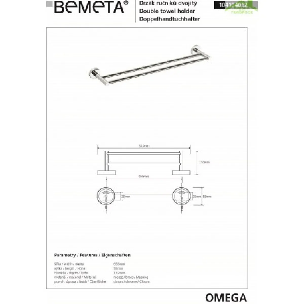 Bemeta - Maison De La Tendance Bemeta OMEGA Double - Chrome