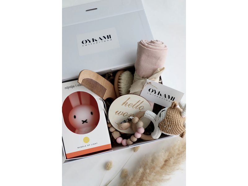 Oykami Geschenkset Mädchen Casablanca Baby-Geschenkbox mit Miffy Nachtlicht und Elch