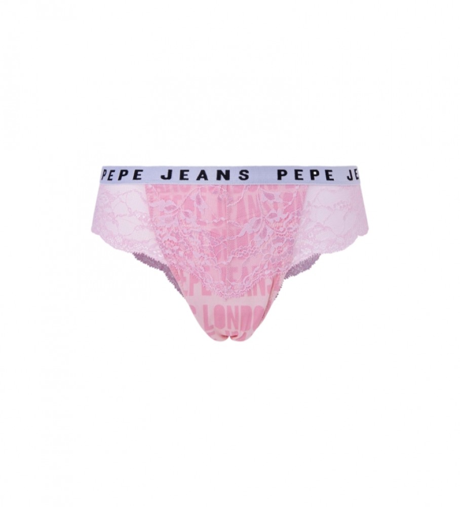 Calcinha brasileira Pepe Jeans com logo rosa