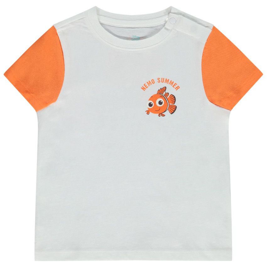 T-shirt manches courtes raglan en jersey print Nemo Disney pour bébé garçon - Blanc