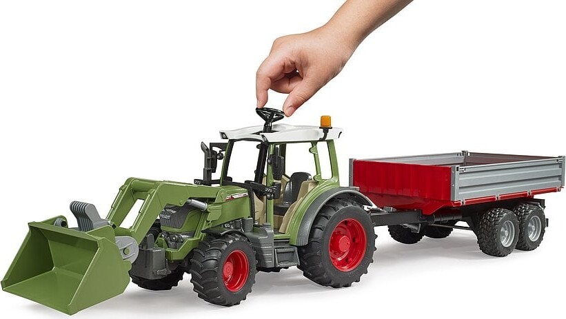 Bruder - Traktor Fendt Vario 211 Med Frontlæsser Og Tipvogn