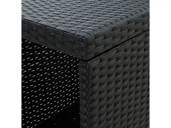 Table de bar avec rangement Noir 120x60x110 cm Résine tressée
