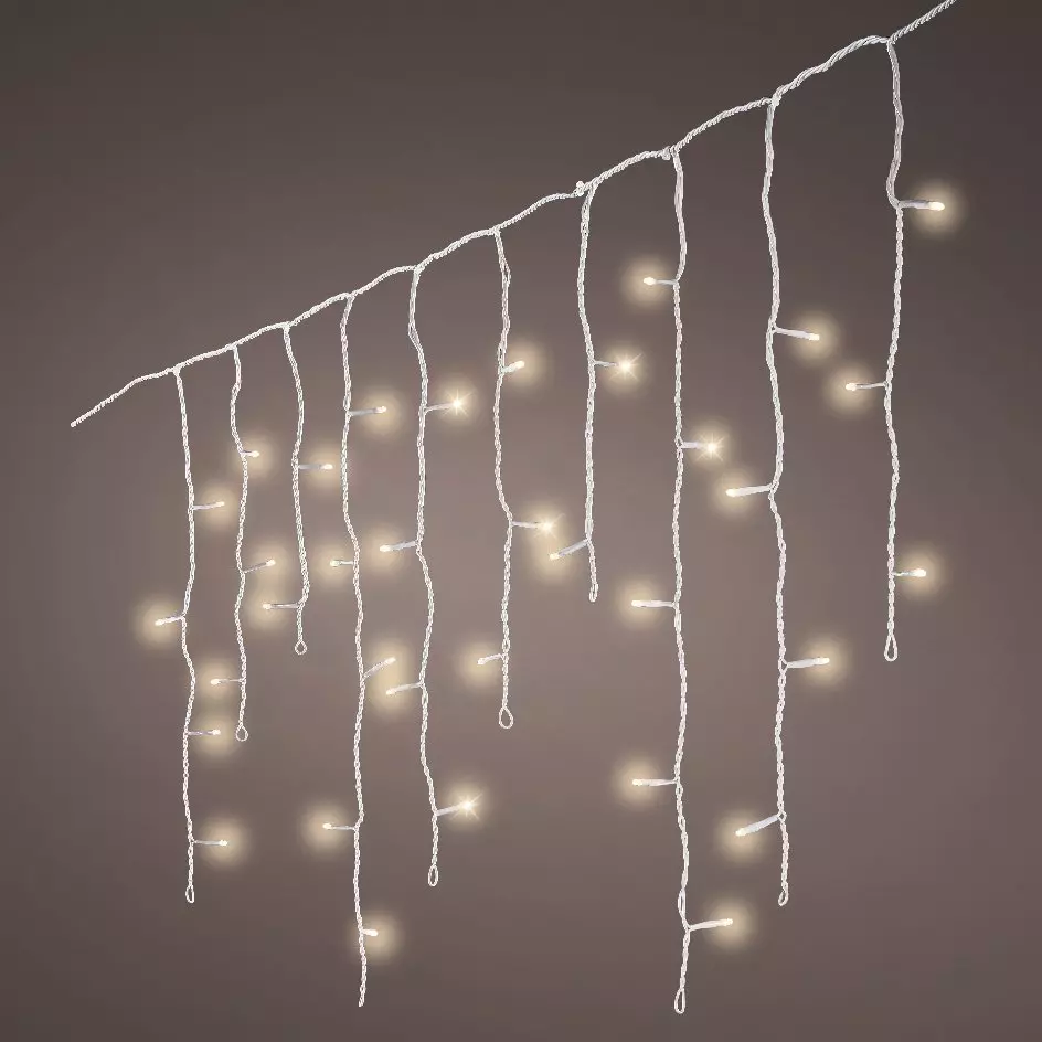 Stalactite lumineuse 7,50 m 175 LED câble blanc Stars Blanc chaud