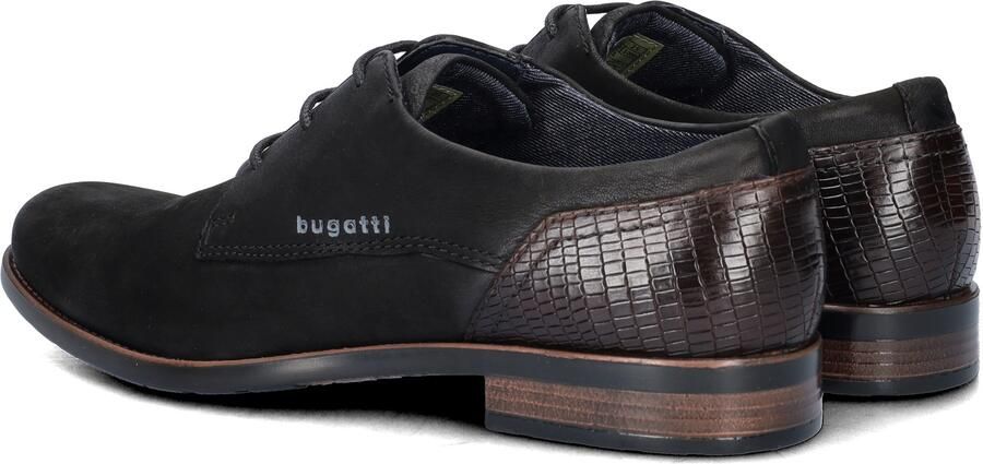 Bugatti nubuck veterschoenen zwart