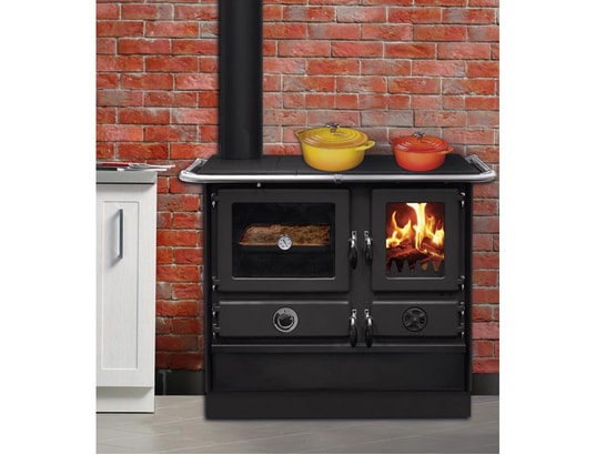INTERSTOVES - Poêle à bois Cuisinière à bois magnum thermo mbs en fonte | bouilleur sor...