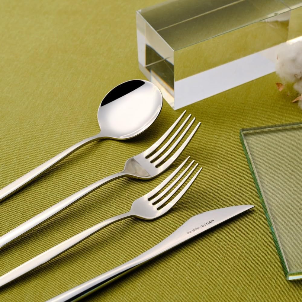 Karaca New Porto 84-teiliges Besteck Set für 12 Personen, Edelstahl-Besteckset, Elegante und vollständige Lösung für Ihr Esszimmer