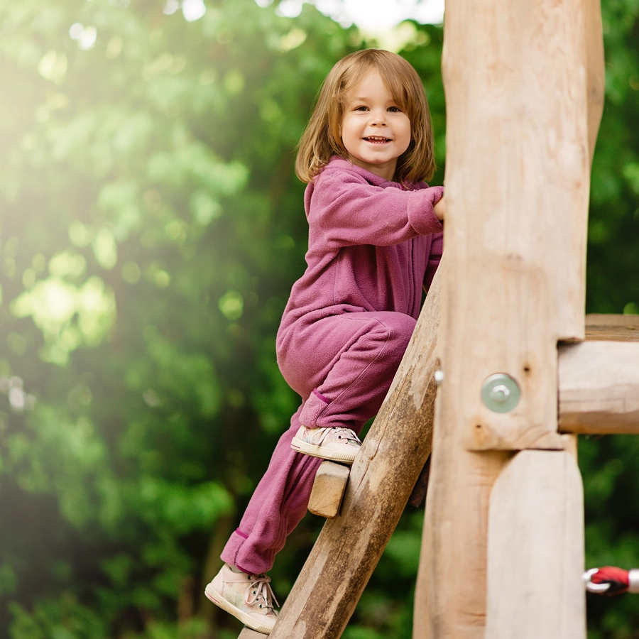 Hoppediz Overall Fleece-Overall mit Umschlagbündchen beere