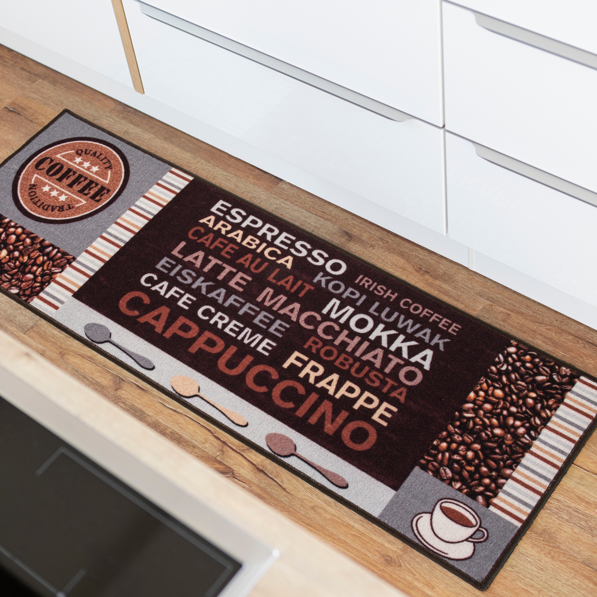 Andiamo Küchenläufer »Cafe Creme« rechteckig 4 mm Höhe Motiv Kaffee, mit Schriftzug, Grösse 50x150 cm, Küche