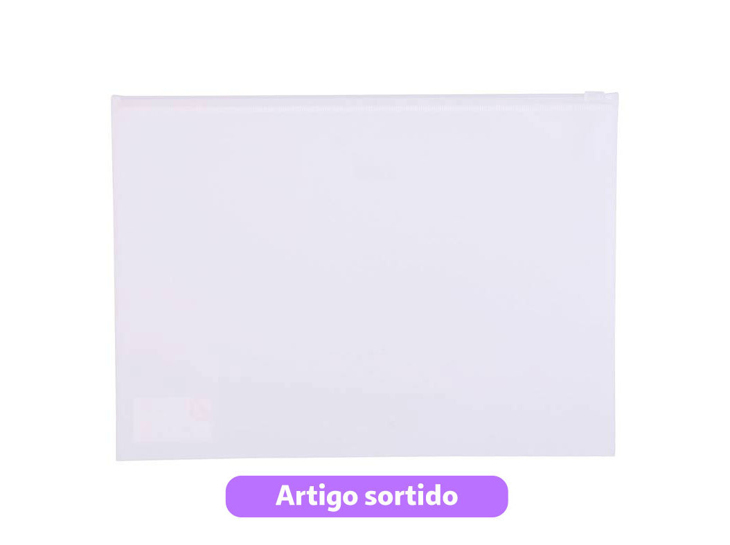 CAPA COM ZIP A4 AUCHAN POLIPROPILENO CORES SORTIDAS